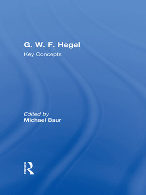 cover image of G. W. F. Hegel